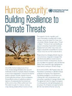 Human Security: Building Resilience to Climate Threats