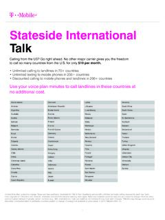Stateside International Talk - T-Mobile