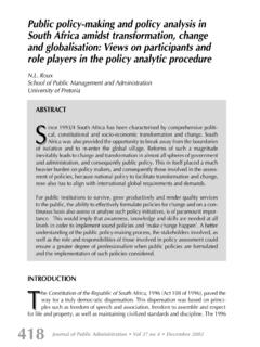 Public policy-making and policy analysis in South Africa ...