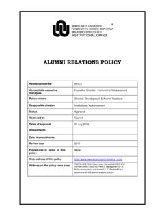 Alumni Relations Policy - NWU