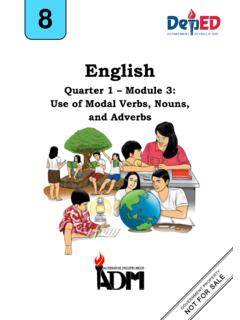 Quarter 1 Module 3: Use of Modal Verbs, Nouns, and Adverbs
