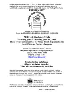 All-Breed Obedience Trials Saturday, June 9 • Sunday, June ...