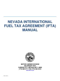 NEVADA INTERNATIONAL FUEL TAX AGREEMENT (IFTA) …