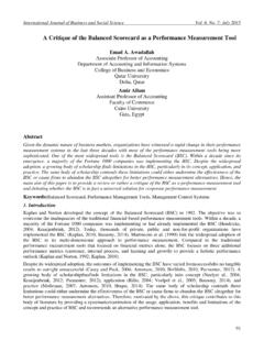 A Critique of the Balanced Scorecard as a Performance ...