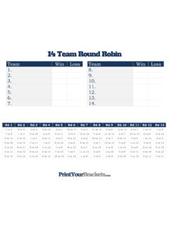 14 Team Round Robin - Tournament Brackets