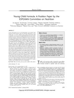 Young Child Formula: A Position Paper by the ESPGHAN ...
