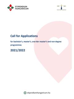 Call for Applications - Stipendium Hungaricum