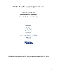 NIOSH Sound Level Meter Application (app) for iOS devices