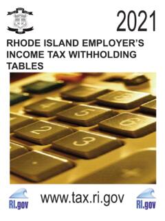 RHODE ISLAND EMPLOYER’S INCOME TAX WITHHOLDING …