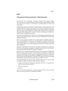 Financial Instruments: Disclosures IFRS 7