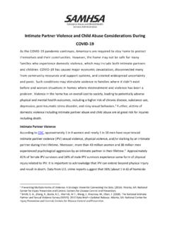 Intimate Partner Violence and Child Abuse Considerations ...