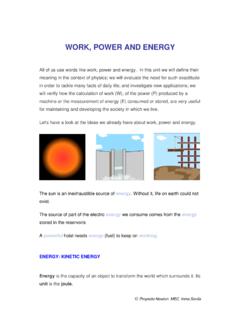 WORK, POWER AND ENERGY - MEC