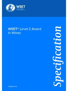 Specification – WSET Level 2 Award in Wines