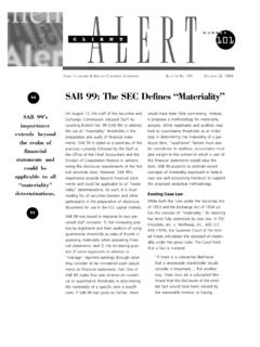 SAB 99: The SEC Defines “Materiality” - Latham &amp; Watkins