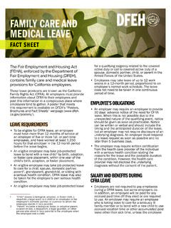 Family Care and Medical Leave Fact Sheet - DFEH