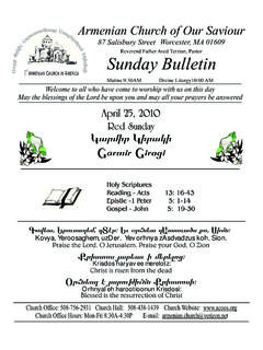 Bulletin 04 25 10 - Armenian Church of Our Saviour