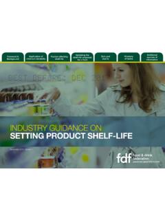 INDUSTRY GUIDANCE ON SETTING PRODUCT SHELF-LIFE