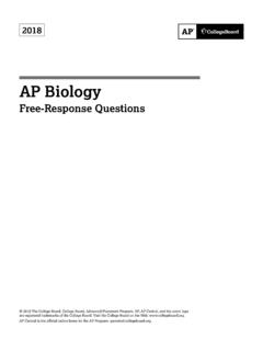 AP Biology 2018 Free-Response Questions - AP Central
