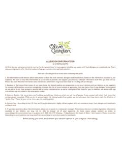 ALLERGEN INFORMATION - Olive Garden