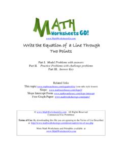 Write Equation of Line From 2 points worksheet