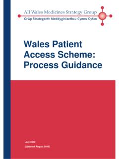 Wales Patient Access Scheme: Process Guidance - AWMSG