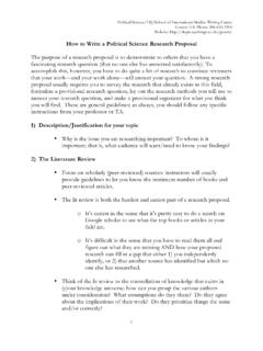 How to Write a Political Science Research Proposal