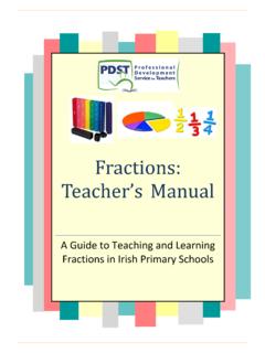 Fractions: Teacher’s Manual - PDST