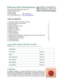 Ostomy Care Instructions - Rush University Medical Center