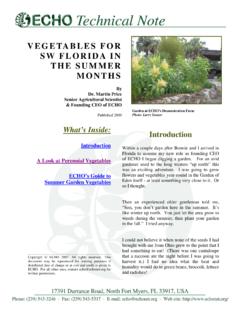 VEGE TABLES FOR SW FLORIDA IN MONTHS - …