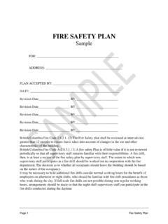 FIRE SAFETY PLAN - Ministry of Health