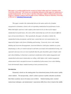 This paper is a working draft from the research of …