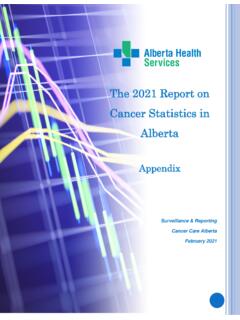 The 2021 Report on Cancer Statistics in Alberta