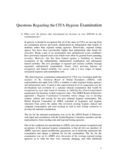 Questions Regarding the CITA Hygiene Examination
