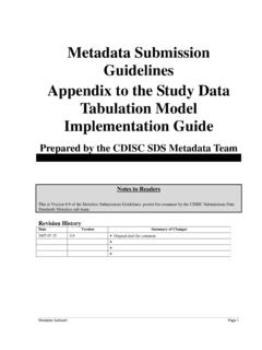 Metadata Submission Guidelines Appendix to the Study Data ...