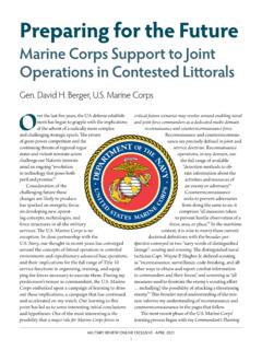 Marine Corps Support to Joint Operations in Contested ...