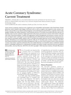 Treatment of Acute Coronary Syndrome