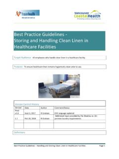 est Practice Guidelines Storing and Handling lean Linen in ...