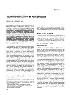 Traumatic Injuries Caused By Hazing Practices