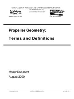 Propeller Geometry: Terms and Definitions