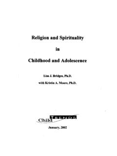 Religion and Spirituality in Childhood and Adolescence