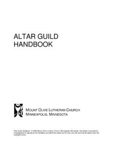 ALTAR GUILD HANDBOOK - Mount Olive Lutheran …