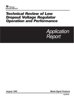 Technical Review Of Low Dropout Voltage …
