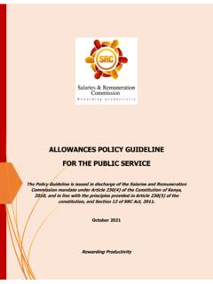 ALLOWANCES POLICY GUIDELINE FOR THE PUBLIC SERVICE