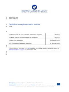 Guideline Registry-Based Studies - European Medicines Agency