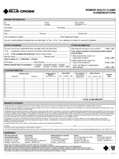 MEMBER HEALTH CLAIMS SUBMISSION FORM
