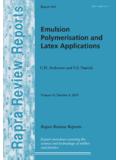 Emulsion Polymerisation and Latex Applications