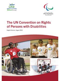 The UN Convention on Rights of Persons with ... - Paralympic