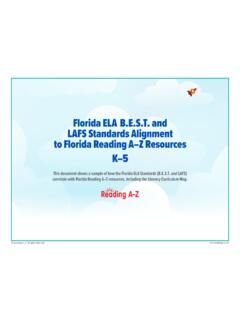 Florida ELA B.E.S.T. and LAFS Standards Alignment to ...