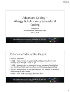 Advanced Coding Allergy &amp; Pulmonary Procedural Coding