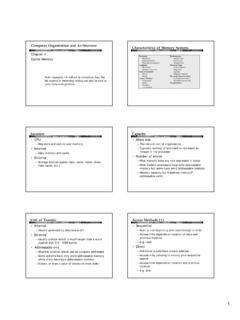 Computer Organization and Architecture Characteristics of ...